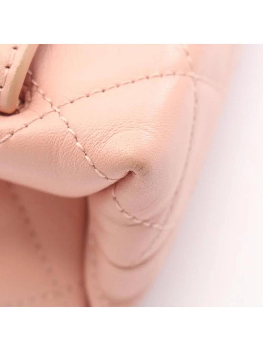 Chanel Shoulder Bag Quilted Logo Pink Lambskin Chain